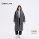 bebe2025秋冬新款 女士大翻领设计羊毛质感仿皮草大衣外套402105