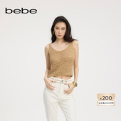 bebe2025夏季 新款 女士气质松弛高奢珠片纱背心230106