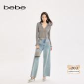 通勤含棉链条缀饰气质百搭牛仔裤 bebe2025秋冬新款 女士时尚 311001