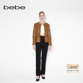 bebe冬季 系列女士巴恩风纯色镂空直筒休闲牛仔裤 411001