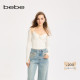bebe2025秋季 新款 女士外层短坎加深V领吊带两件套针织上衣330501