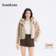 bebe2025秋冬新款 博主同款 女士气质百搭连帽毛绒感外套402127