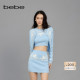 bebe春夏女士绣花钉珠波浪纹针织开衫 博主同款 130603