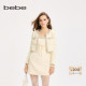 bebe2025秋季 外套340305 饰粗花呢小香风短款 新款 女士仿钻链装
