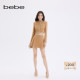 bebe2025秋冬新款 女士含羊毛羊驼毛轻奢风粗花呢A字半身裙420213