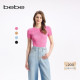 bebe秋季 系列气质烫仿钻文字T恤针织上衣330402