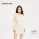 bebe2025秋冬新款 女士仿钻纽扣点缀对称口袋设计梭织连衣裙350011