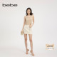 bebe2025夏季 新款 女士织带缀饰立体重工肌理感花呢半身裙220208