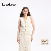 bebe秋季 系列女士卢勒克斯隐格老钱风格 纹马甲342004