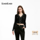 系列女士经典 链条缀饰花边短款 修身 bebe夏季 针织开衫 230604