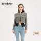 女士重工丝绒立领气质短款 bebe2025秋季 新款 外套340308