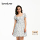 bebe夏季 系列女士气质花边碎花印花连衣裙250006