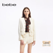 外套340305 系列女士金属扣肌理感小香风短款 星光纱呢 bebe秋季