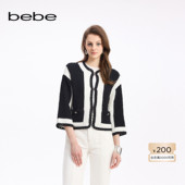 bebe秋季 系列女士气质钩针花型镂空针织开衫 330602