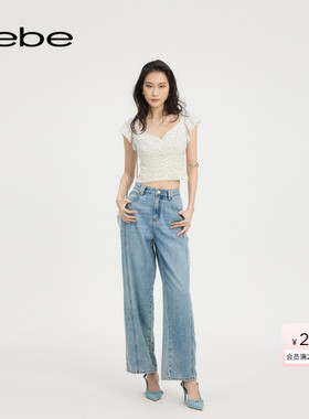bebe2025夏季新款女士丹宁系列经典时尚休闲牛仔裤211008