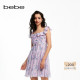 bebe夏季 系列女士碎花印花荷叶边连衣裙250026