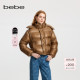 bebe冬季 系列女士宽松抽绳连帽金属拉链立领羽绒服外套403405