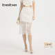 bebe2025夏季 新款 女士剪花下摆A字蕾丝花纹透视半身裙220117