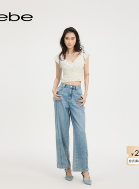 bebe2025夏季新款女士丹宁系列经典时尚休闲牛仔裤211008