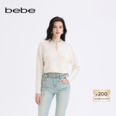 bebe2025秋冬新款 女士气质风小圆领针织上衣430503