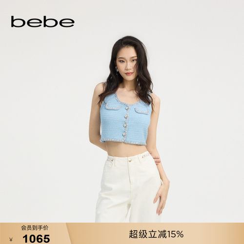 bebe夏季新款背心式针织上衣