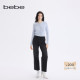 直筒牛仔裤 bebe2025秋冬新款 女士通勤风垂感黑色修身 411008