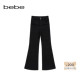 bebe2025秋冬新款 女士设计感碎花赤耳拼接直筒拖地牛仔裤 411006