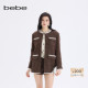 bebe2025秋冬新款 女士小香风含羊毛链装 饰粗花呢外套440313
