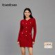 新年臻选 bebe春夏女士气质风绵羊毛针织连衣裙130901