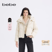 bebe2025秋冬新款 甜美风短款 可脱卸加厚连帽羽绒服403304