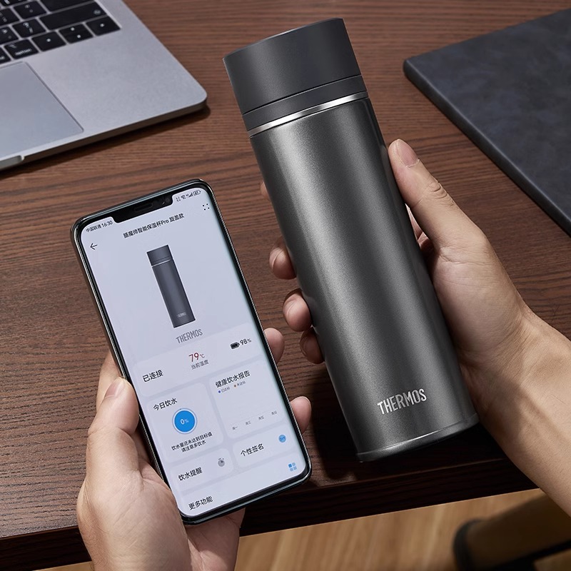膳魔师智能旋盖款温显水杯