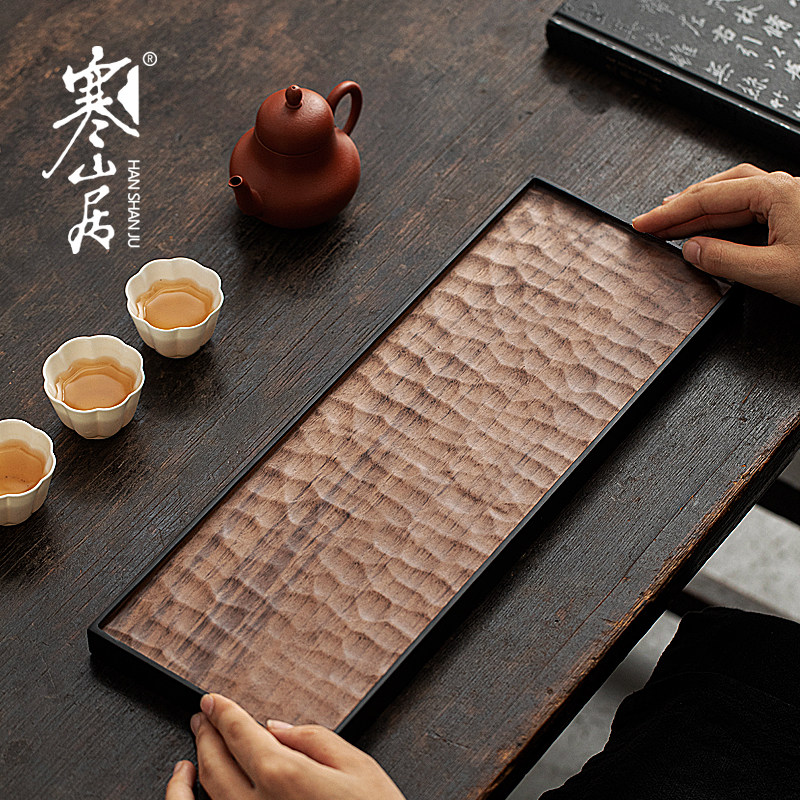 寒山居胡桃木茶盘整块实木干泡台
