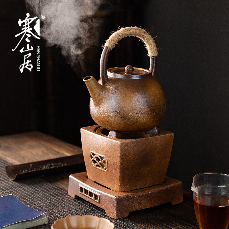寒山居仿古泥炉炭茶炉古朴煮茶壶炭炉禅意烧水火炉全手工陶提梁壶,餐饮具,煮茶炉,淘宝优惠券,粉丝福利购,淘宝优惠卷