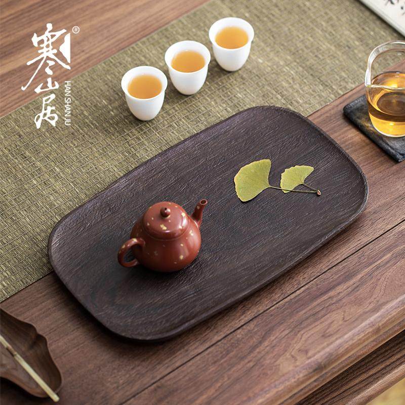 寒山居禅意黑檀木茶盘干泡方圆形图片