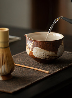 寒山居侘寂风陶瓷抹茶碗套装