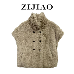 【金金宠粉】“暮金马甲”短款皮草马甲气质百搭女装 ZK-27012