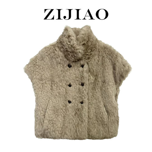 【金金宠粉】“暮金马甲”短款皮草马甲气质百搭女装 ZK-27012