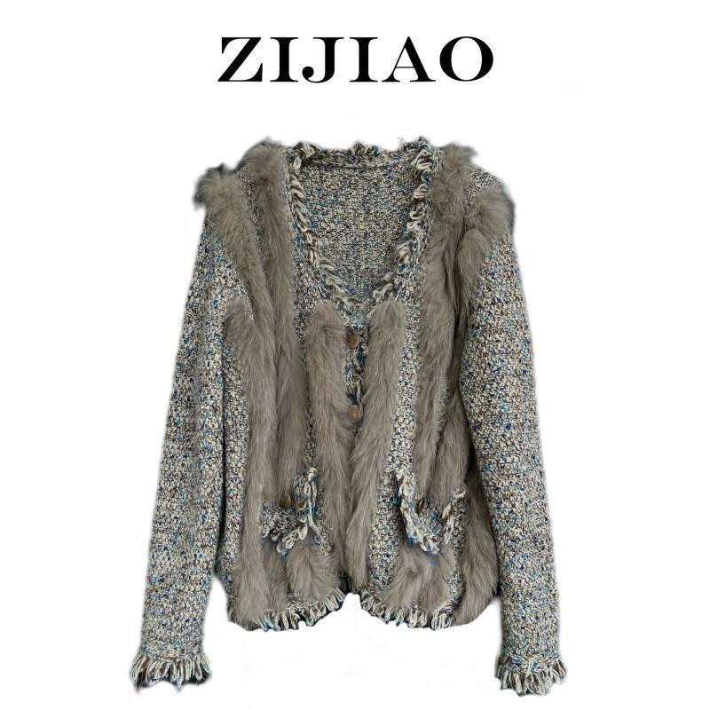 【树林的秘密】1紫娇服饰时尚狐狸毛款外套 GGYKL-8860