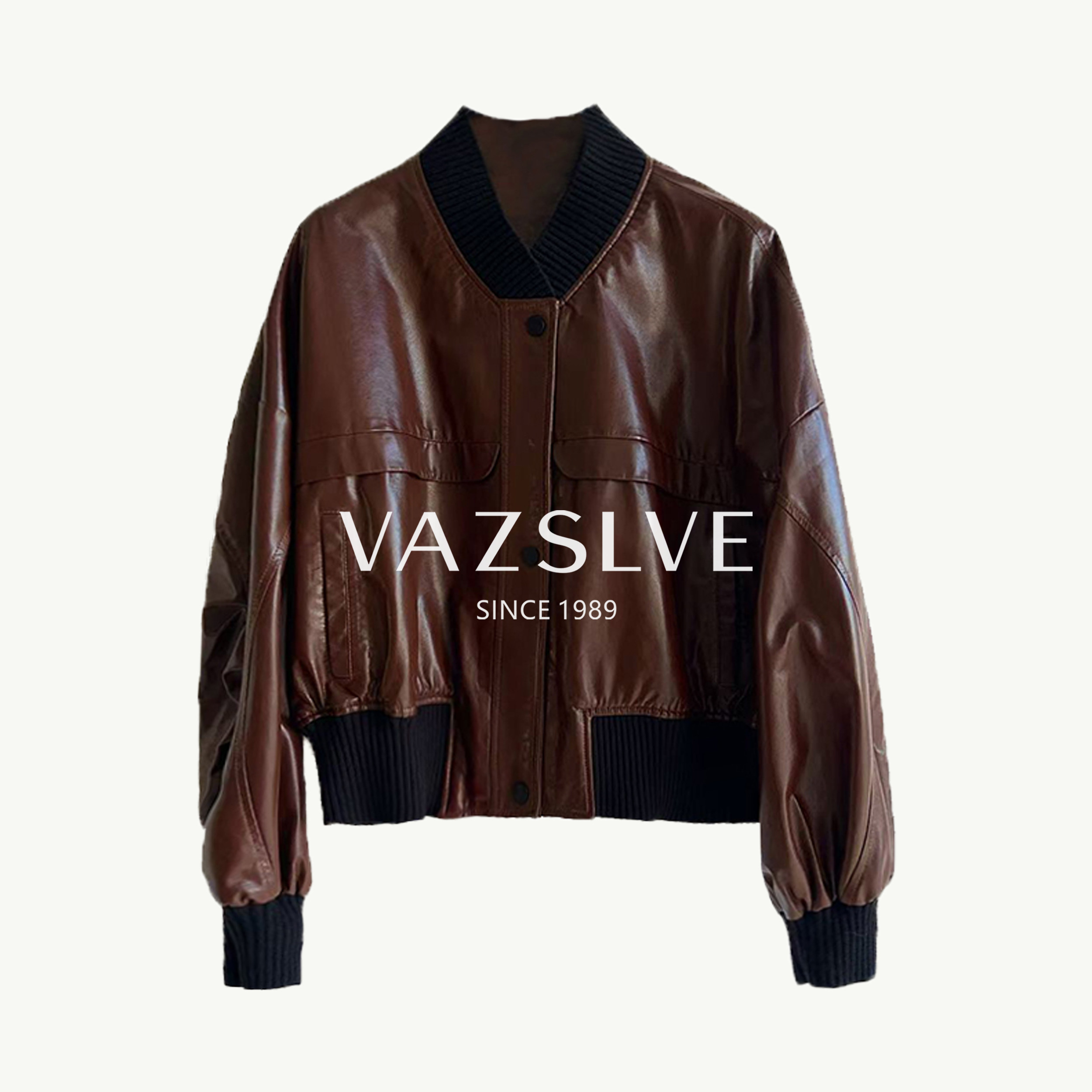 【VAZSLVE/全新奢品】春秋宽松百搭短款女士皮衣外套  SZFS-26905