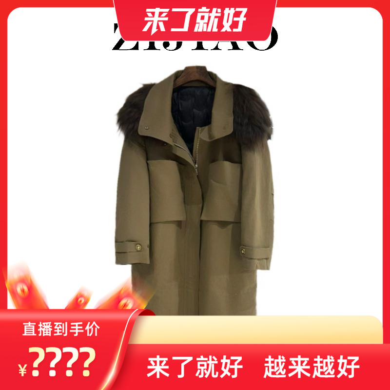 【来了就好】1原创设计师狐狸毛大围脖鹅绒服冬装外套 CC-251003