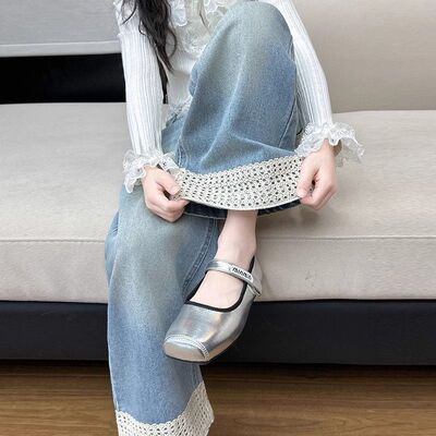 女童牛仔裤宽松阔腿时尚潮流女童2025年新款牛仔裤女童牛仔裤直筒