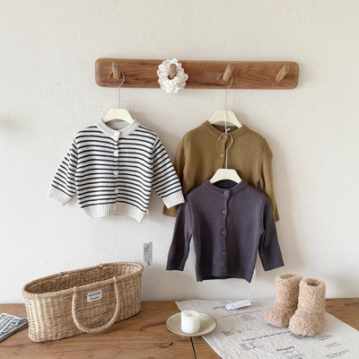 儿童针织衫外套韩版童装2025秋款新品宝宝衣服男女童开衫毛衣外套