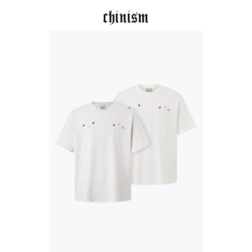 CHINISM赤尘彩色胶印凉感T恤男