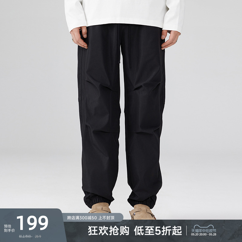 【凉感】CHINISM降落伞美式工装裤男夏季伞兵裤户外束脚休闲裤子