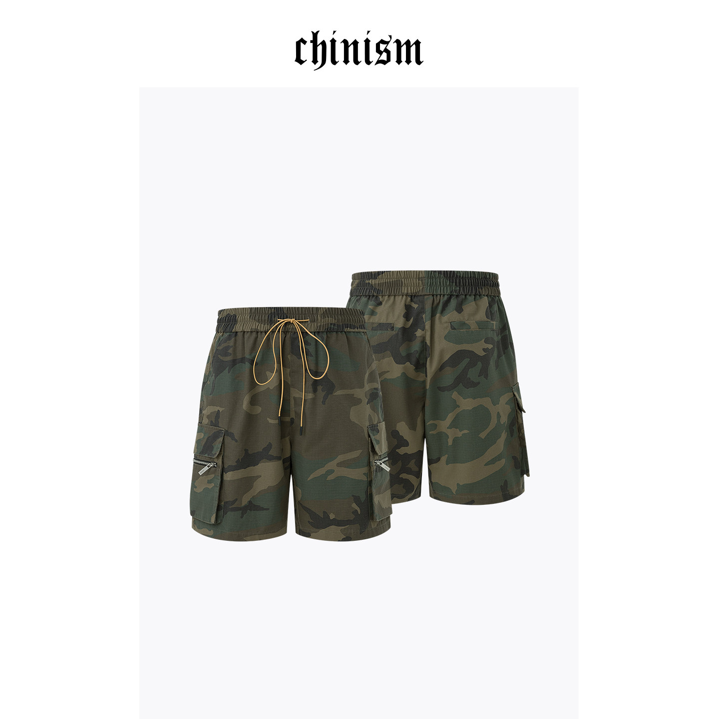 CHINISM丨迷彩工装短裤男美式潮牌休闲抽绳运动高街直筒五分裤,男装,休闲裤,淘宝优惠券,粉丝福利购,淘宝优惠卷
