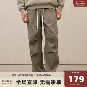 CHINISM CH直筒伞兵裤男美式工装裤户外徒步登山重磅加绒休闲裤子