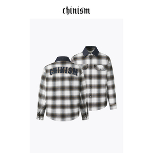 外套 CHINISM 夹克羽绒服男冬季 式 CXHB42D4015 牛仔贴布刺绣衬衫