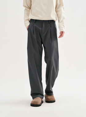 CHINISM丨直筒西裤男新款灰色西装裤宽松男裤休闲裤男士直筒裤子