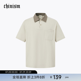 凉感 撞色拼接polo衫 CHINISM赤尘 上衣 男2025夏季 抗菌速干短袖