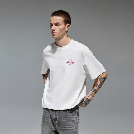 CHINISM CH幸运之符刺绣logo短袖t恤男夏季凉感抗菌男生速干半袖